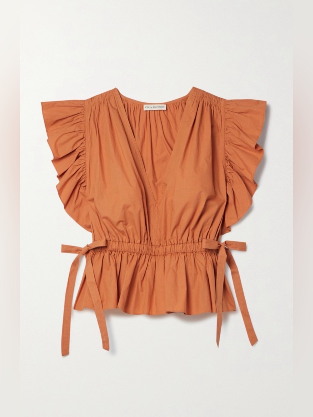 Ulla Johnson Iyla Flutter-Sleeve Peplum Top